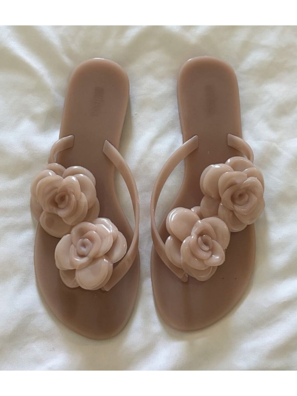 Melissa Harmonic Garden Flowers Flip Flop Jelly Sandals Light Pink Women’s Sz 7